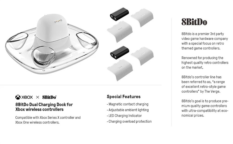 8BitdoDualChargingDockforXboxWirelessControllerChargerStationwithMagneticSecureforXboxSeriesXSXboxOn-2010459-1