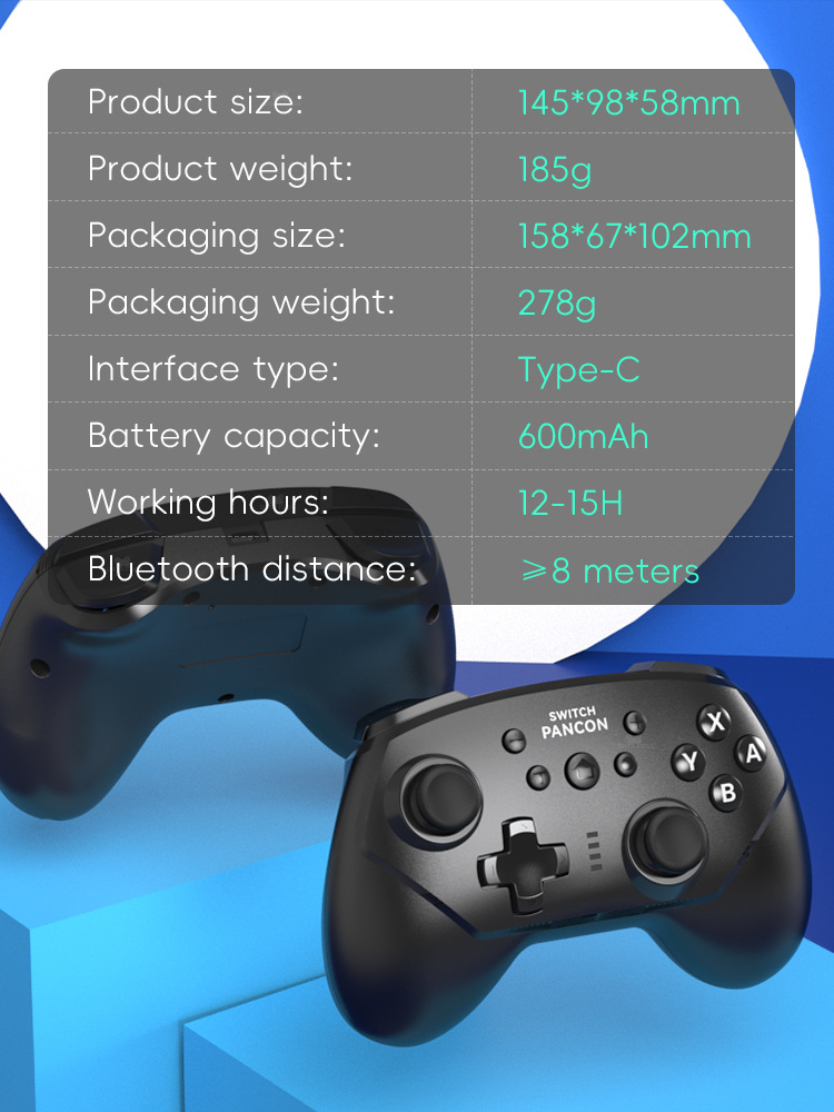 DATAFROGWitchWirelessGameControllerforSwitchOledLiteBuilt-in6-AxisGyroSensorVibrationTurboFunctionbl-2009697-7