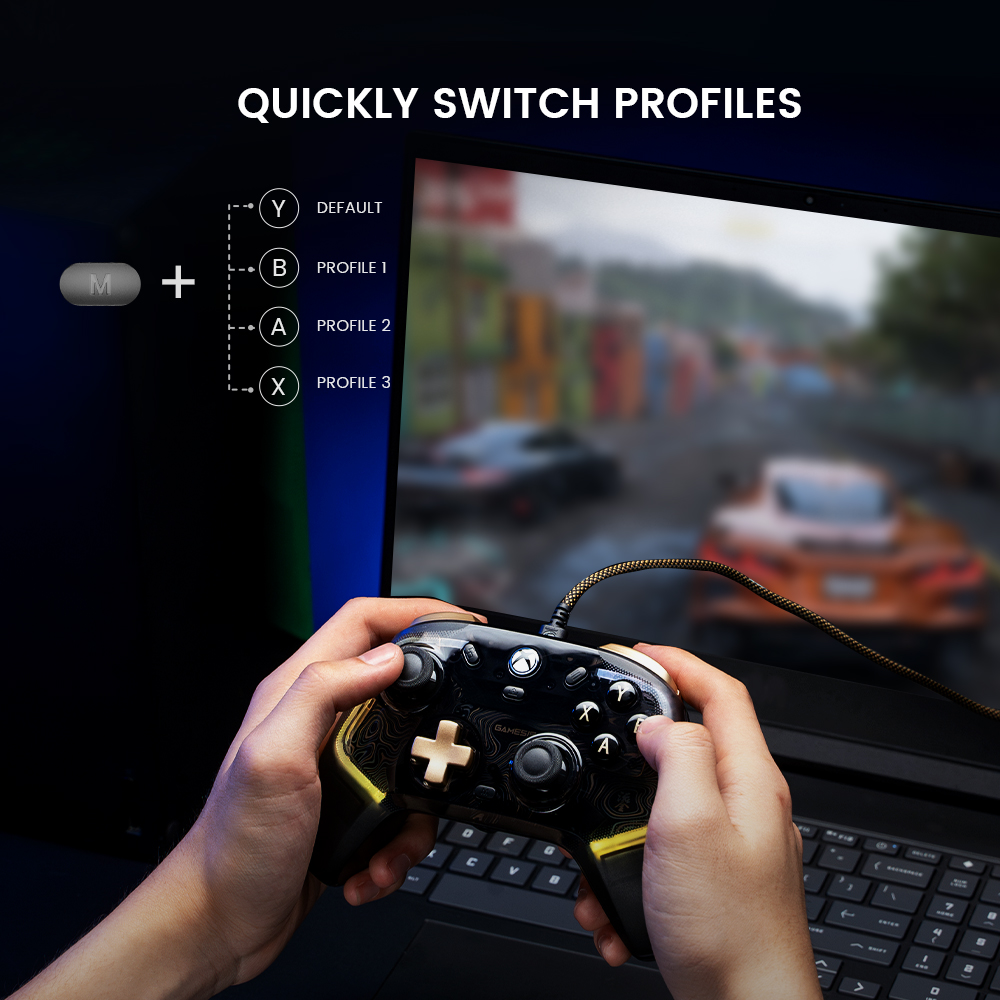 GameSirK1FluxKaleidFluxTransparentRGBGamingControllerWorkswithXboxSeriesXSXboxOneandWindows1011Wired-2015015-11