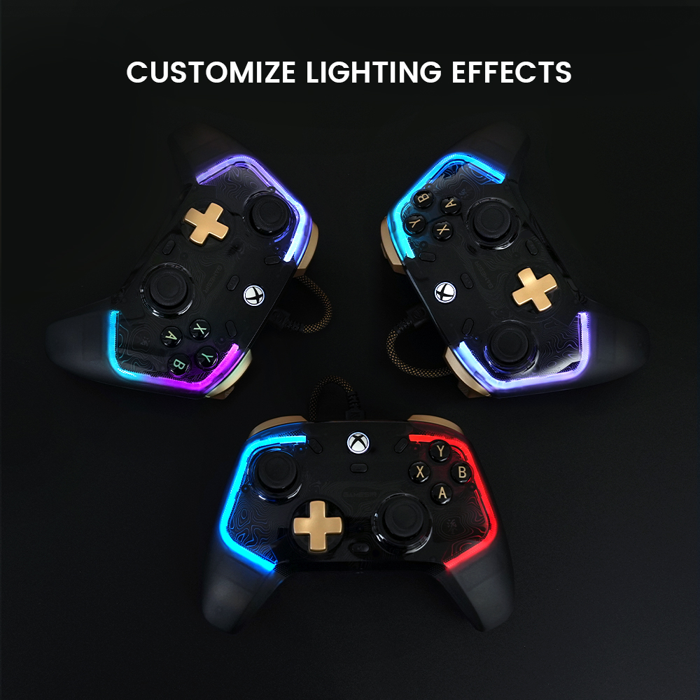 GameSirK1FluxKaleidFluxTransparentRGBGamingControllerWorkswithXboxSeriesXSXboxOneandWindows1011Wired-2015015-8