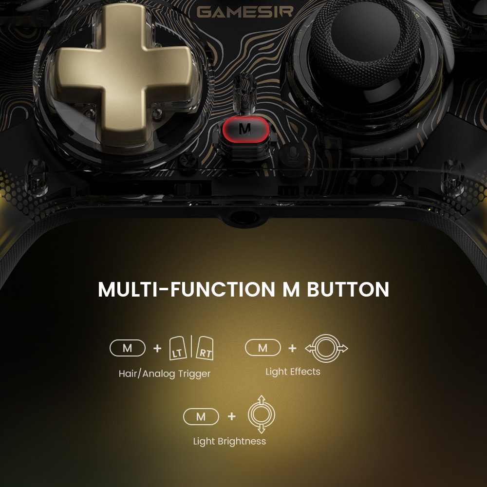 GameSirK1FluxKaleidFluxTransparentRGBGamingControllerWorkswithXboxSeriesXSXboxOneandWindows1011Wired-2015015-9