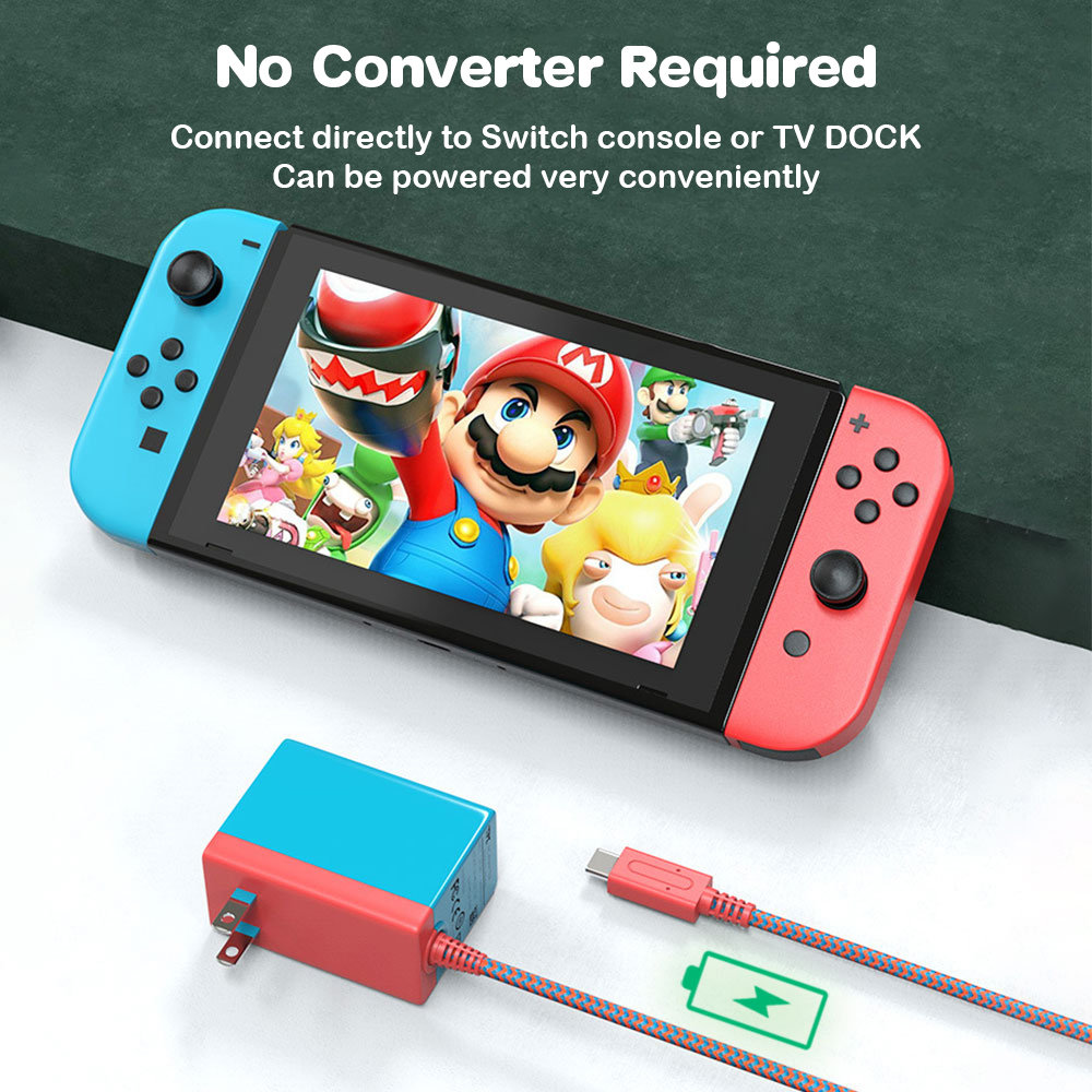 forNintendoSwitchSwitchLiteSwitchOLED39W15V26AFastChargingUSChargerPowerAdapter15MLongSupportTVMode-2012553-2