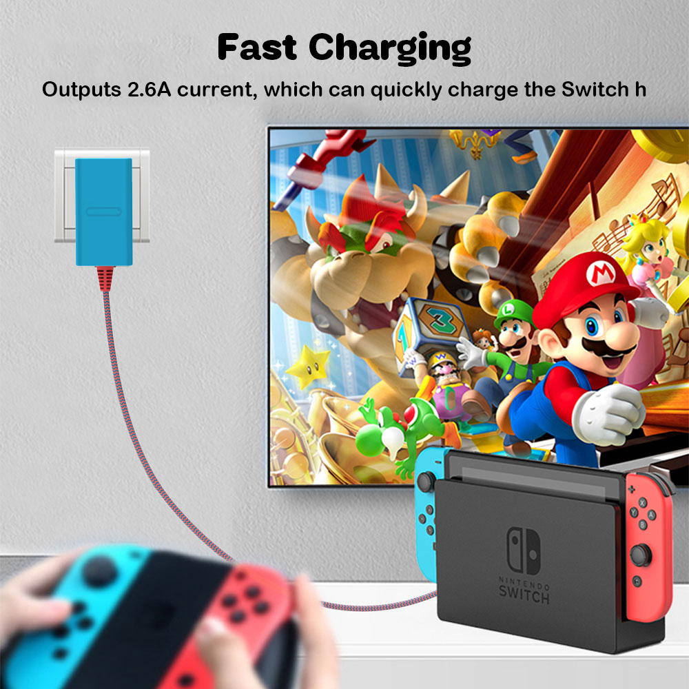 forNintendoSwitchSwitchLiteSwitchOLED39W15V26AFastChargingUSChargerPowerAdapter15MLongSupportTVMode-2012553-5
