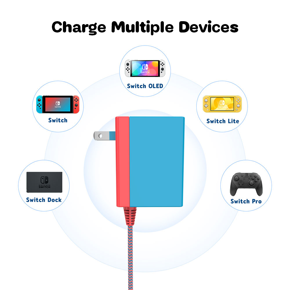 forNintendoSwitchSwitchLiteSwitchOLED39W15V26AFastChargingUSChargerPowerAdapter15MLongSupportTVMode-2012553-7