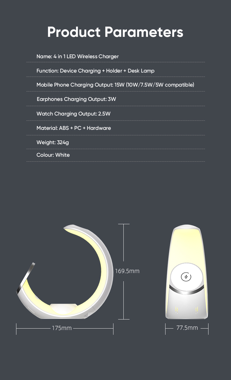 Bakeey4in1LEDLampMagneticAdsorption15WWirelessChargerHolderwithNightLight-2015016-12