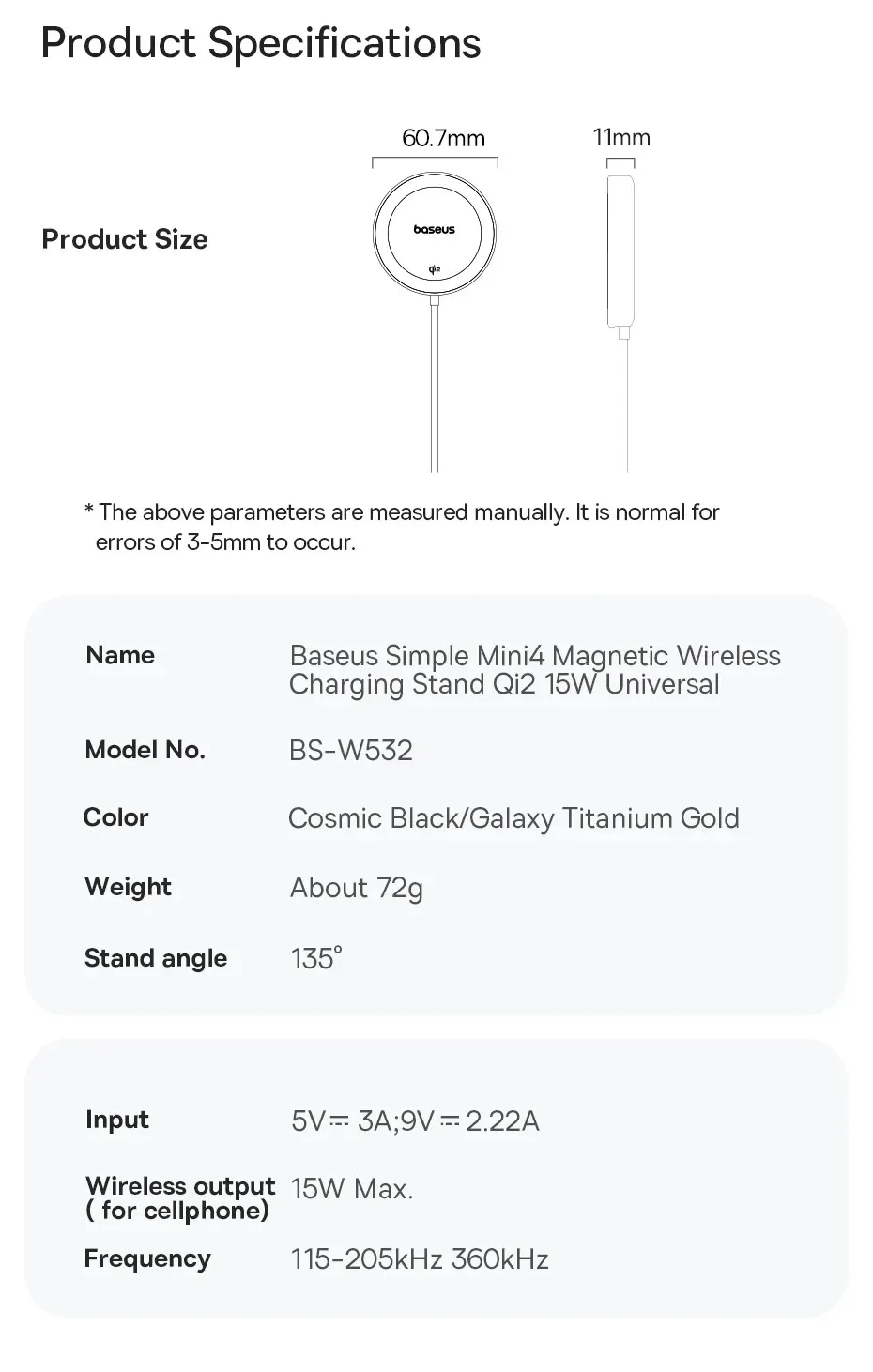 BaseusSimpleMini415WMagneticWirelessChargerFastWirelessChargingStandforSmartPhonesforiPhone151413for-2015188-15