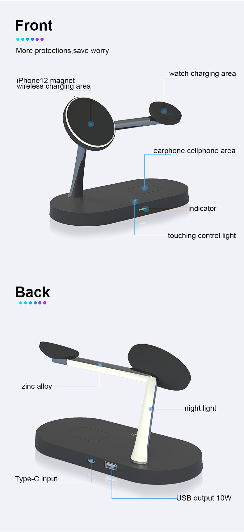 X45215W10W75W5WWirelessChargerFastWirelessChargingPadwithBracketforQi-enabledSmartPhonesforiPhone121-1996977-8