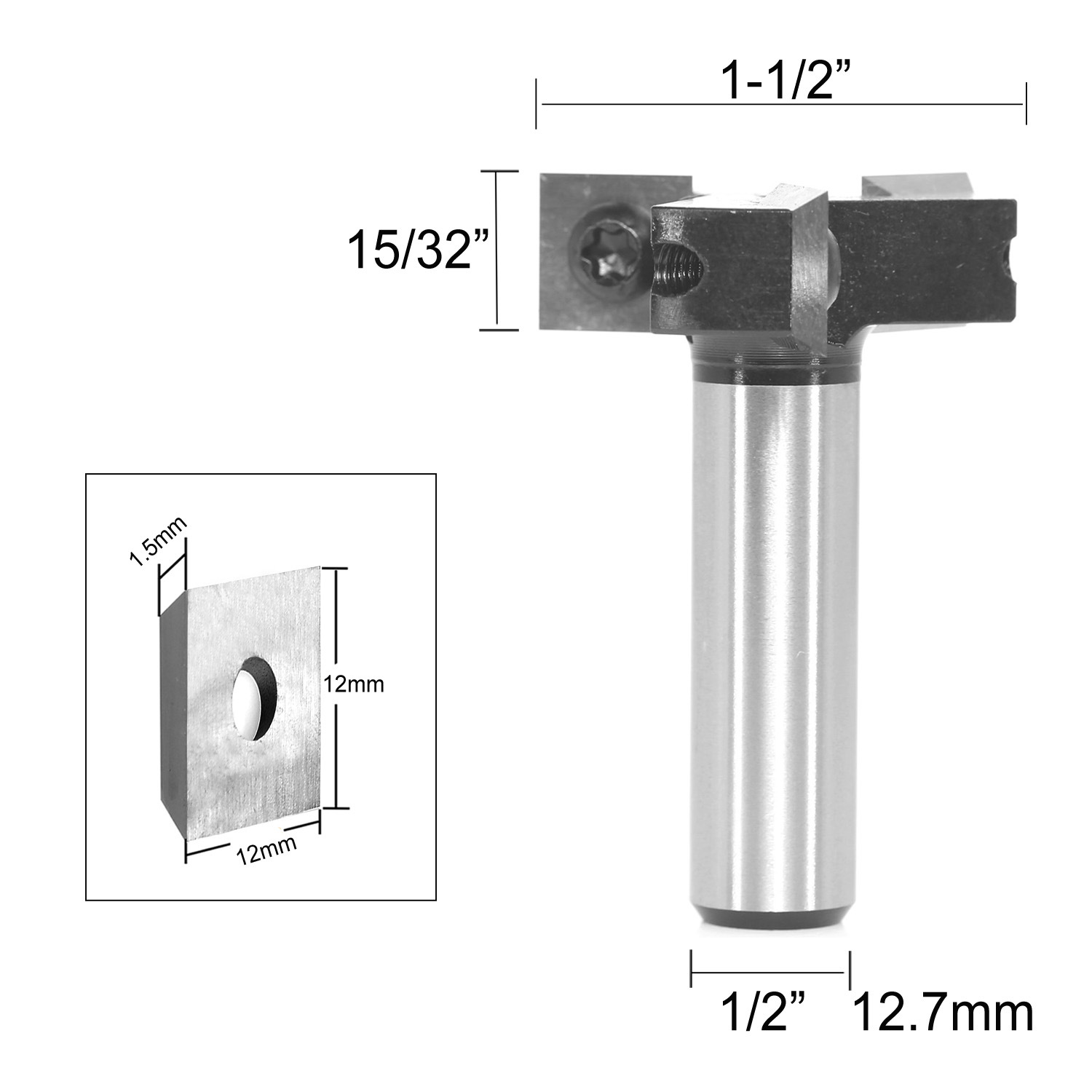 12127mmShank3WingsRouterBitCarbideInsertWoodCNCRouterBit1-12CutDia1532CutLengthSurfacingMillingCutte-2014614-2