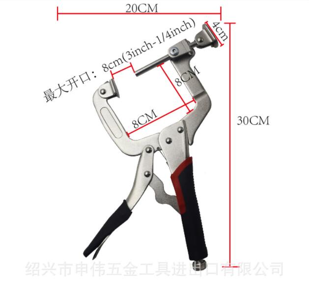 12inch2in1MetalFaceClampPocketHoleClampPliersAdjustable90DegreeRightAngleClampHeavyDutyCClamp-2010202-8