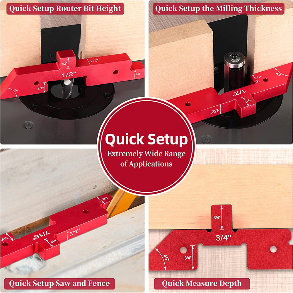 14pcsWoodworkingSetupBlocksAdjustableHeightGaugeforRouterTableSawAngleMeasurement-1990309-2