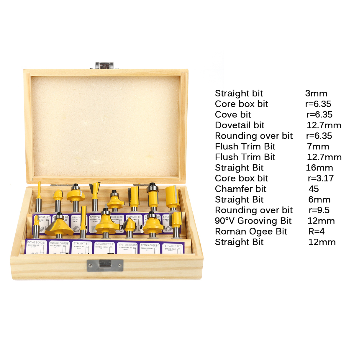 15pcs14InchShankRouterBitsSetCarbideTrimmingMachineToolSetforwoodworking-1807482-4