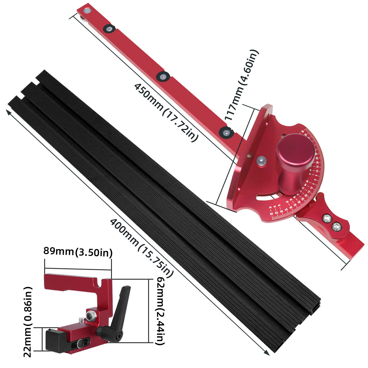 1SetMiterGaugeWithTrackStopTableSawRouterMiterGaugeSawingAssemblyRulerForTableSawRouterWoodworkingTo-2000863-2