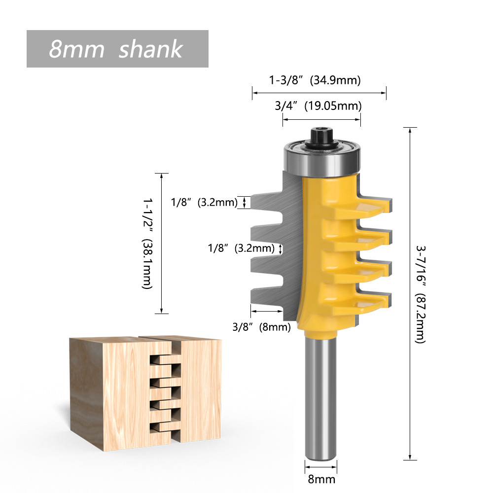 1pc635mm127mm12inch14InchShankRailReversibleFingerJointGlueRouterBitConeTenonWoodworkCutterPowerTool-2000763-4