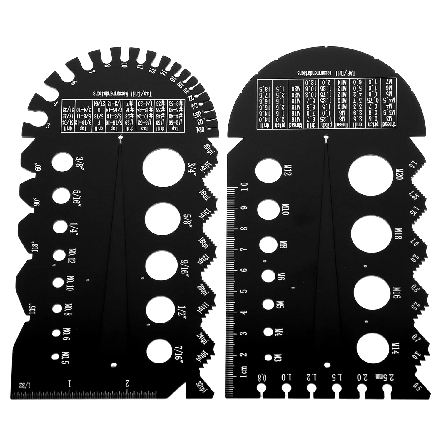 2PCSAluminumAlloyMetricImperialNutandBoltThreadCheckerBoltSizeandThreadIdentifierGauge-2009066-2