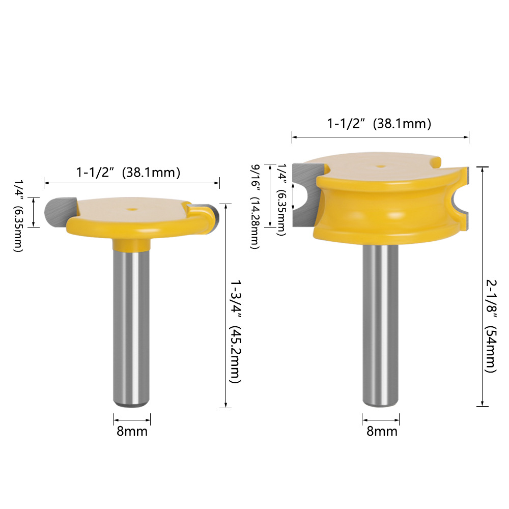 2PCSCanoeFluteandBeadRouterBitSetPreciseCuttingToolIdealForDecorativeEdgesLong-LastingPerformance121-2000887-4