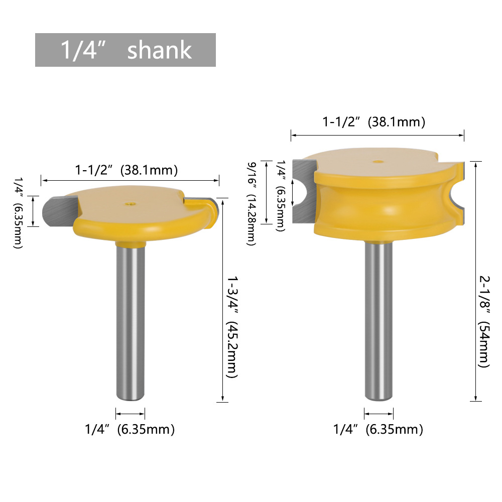 2PCSCanoeFluteandBeadRouterBitSetPreciseCuttingToolIdealForDecorativeEdgesLong-LastingPerformance121-2000887-6