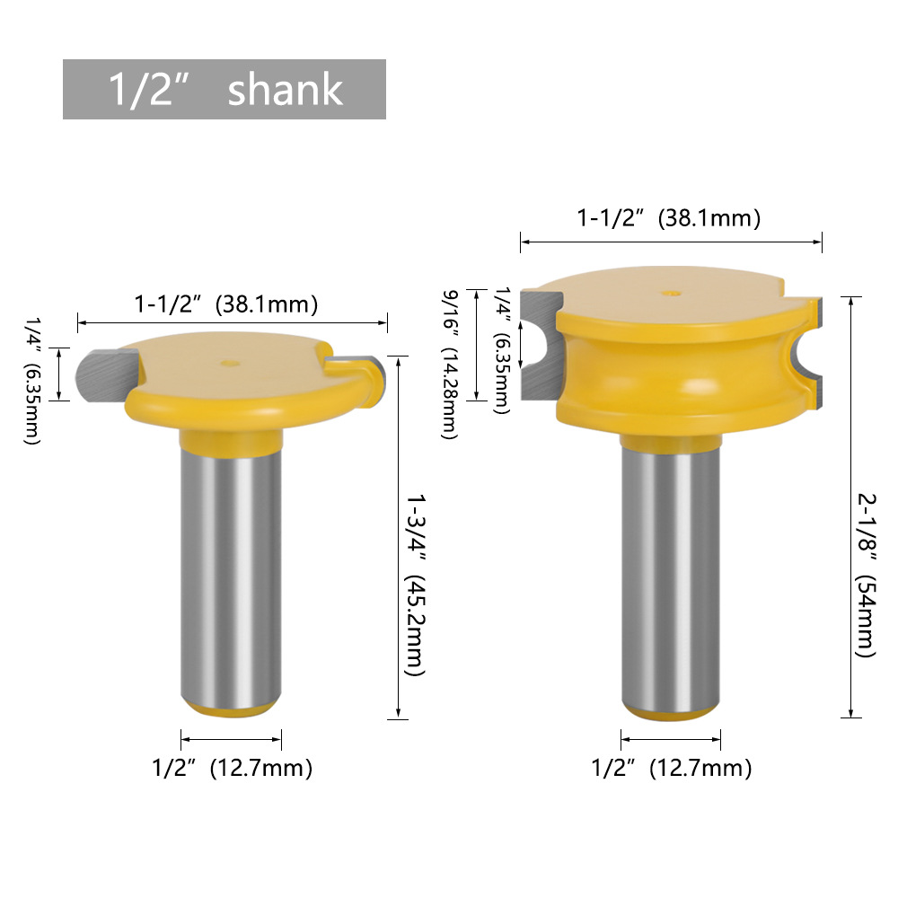 2PCSCanoeFluteandBeadRouterBitSetPreciseCuttingToolIdealForDecorativeEdgesLong-LastingPerformance121-2000887-7