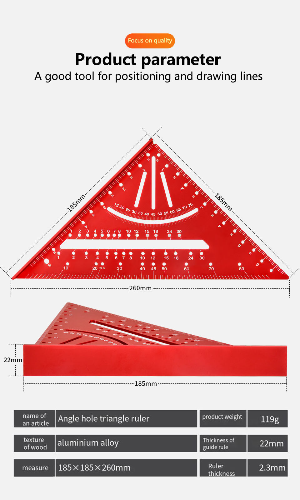2in1AluminumAlloyTriangleRulerMultifunctionalToolforPreciseLineDrawingwithFrequentlyusedFixedPositio-2015345-6