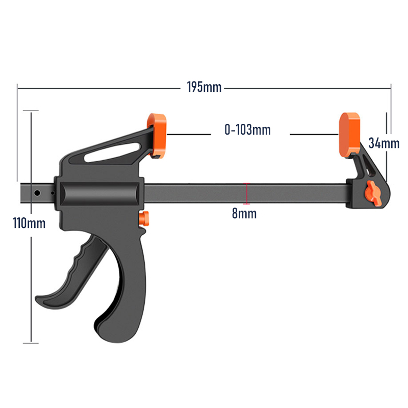 2pcs4InchWoodworkingFClampQuickRatchetReleaseSpeedSqueezeBarClampClipSpreaderDIYWoodworkingTools-1979094-6