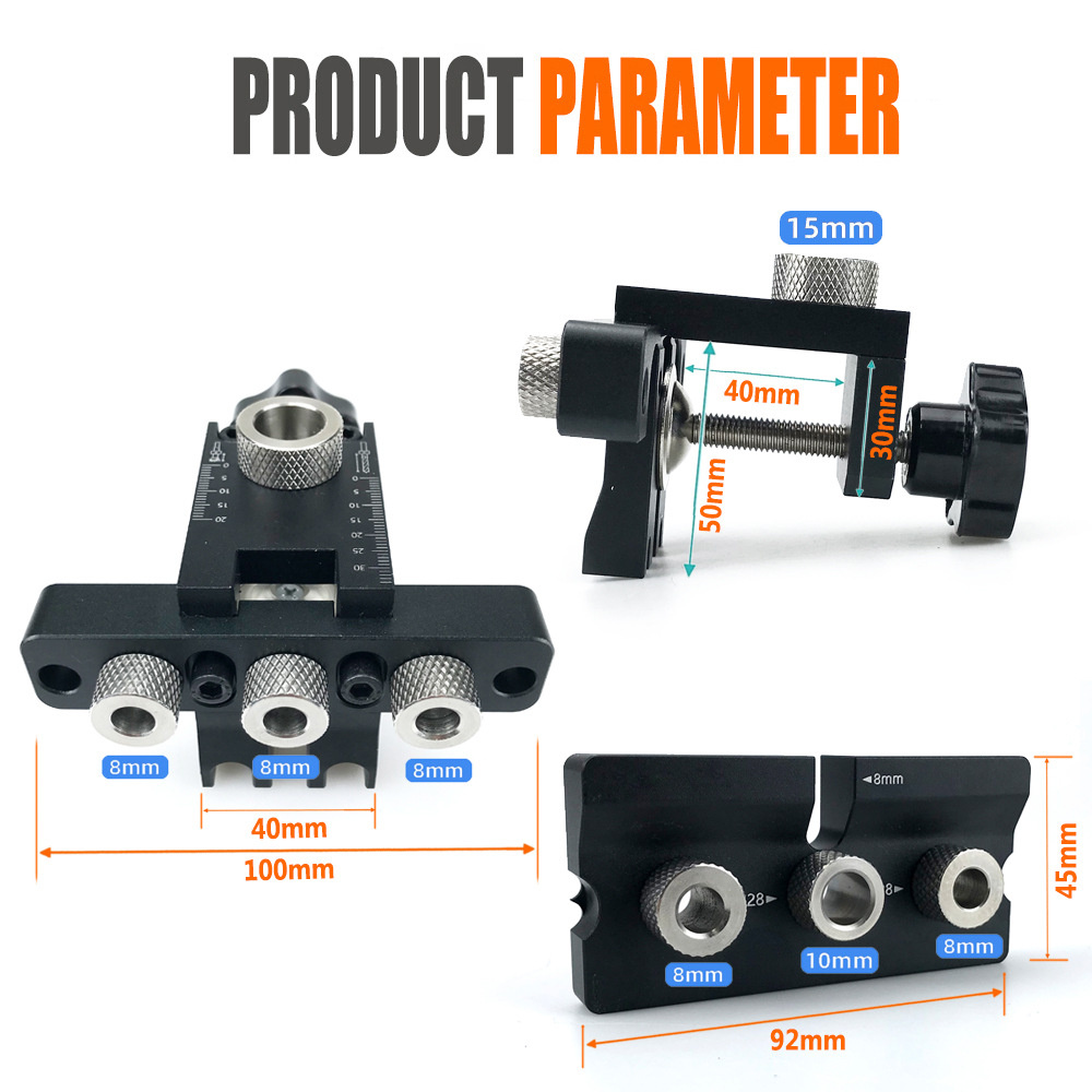 3-in-1PrecisionJigDowelCamJigDowellingJigMasterKitWoodHoleDrillingGuideWoodworkingPositionforDIYWood-1991348-6