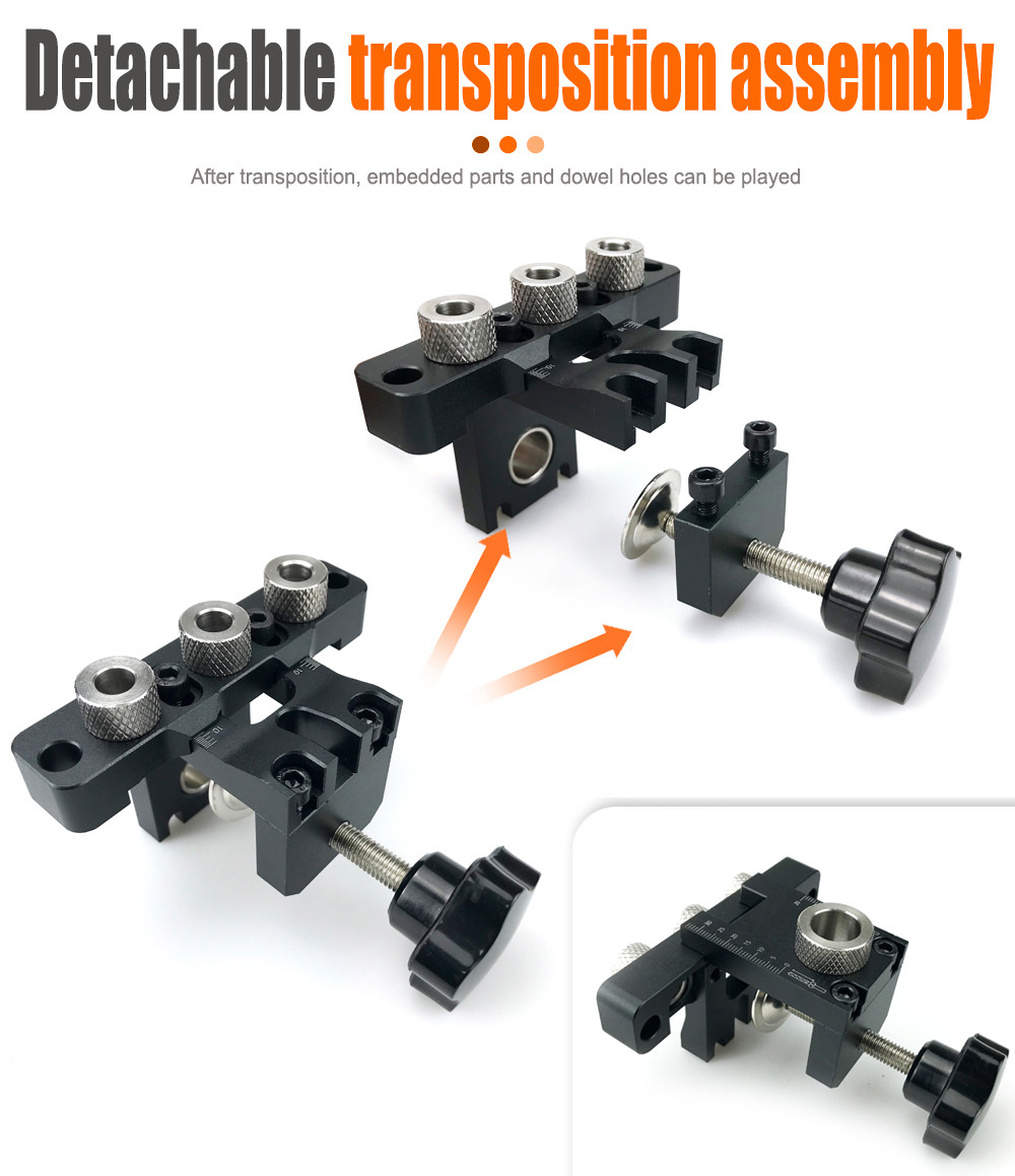 3-in-1PrecisionJigDowelCamJigDowellingJigMasterKitWoodHoleDrillingGuideWoodworkingPositionforDIYWood-1991348-7