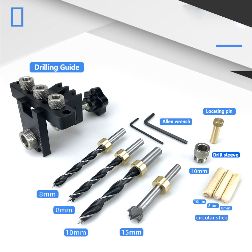 3-in-1PrecisionJigDowelCamJigDowellingJigMasterKitWoodHoleDrillingGuideWoodworkingPositionforDIYWood-1991348-9