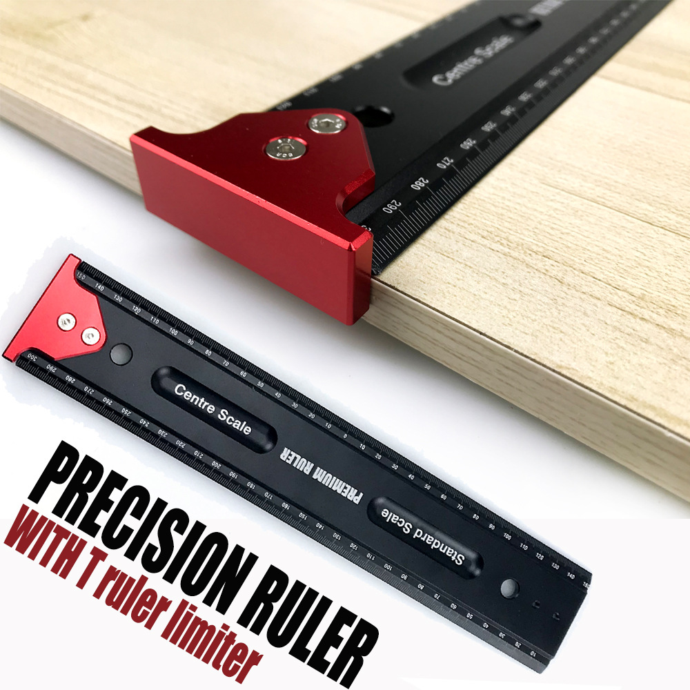 300600900mmAluminumAlloyMarkingRulerWoodworkingScriberSquareMulti-functionMeasuringRuler-1988498-4