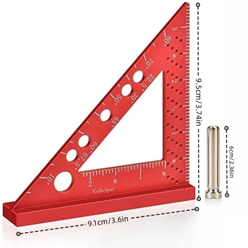 4InchRedAluminumAlloyTriangleRulerHighPrecisionforWoodworkingCarpentryMarkingGaugeAngles90DegreeMeas-1999580-1