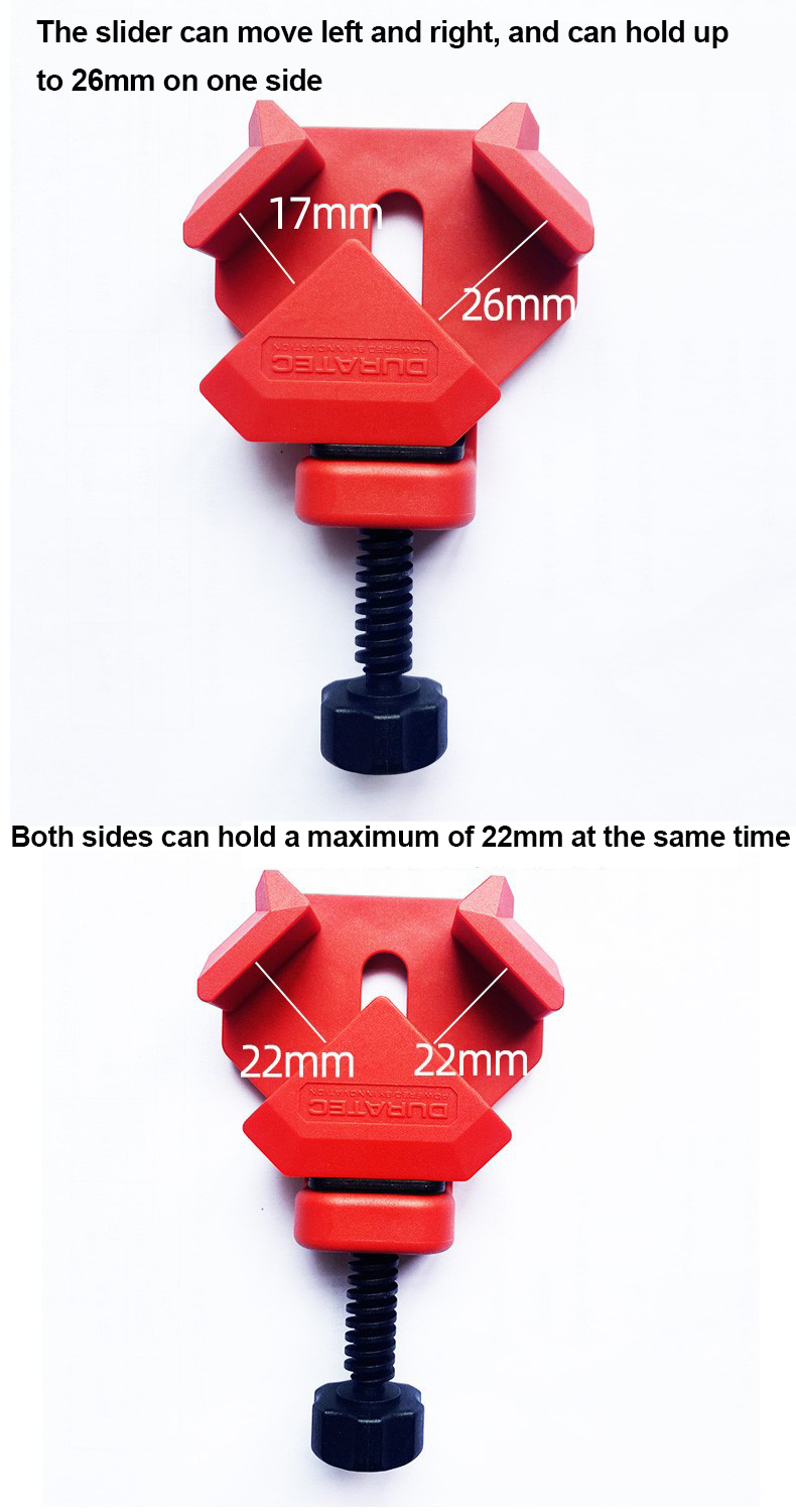 4PacksT-Shape90DegreeWoodworkingAuxiliaryClampingToolAdjustableClamp26mmDualSideHold22mmHighGripStre-2003697-1