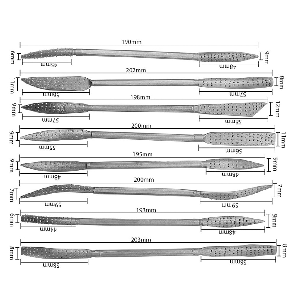 8PCSDoubleEndedWoodCarvingFileKitMetalRifflerWoodRaspSetSpecialShapedToolsPerfectforGrindingShapinga-2014299-5