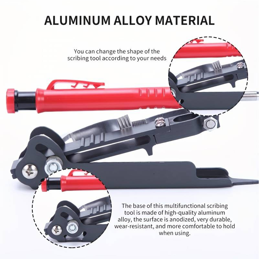AluminiumAlloyMeasuringAntiFormMulti-functionAdjustableProfileScribingRulerContourGaugeDIYWoodworkin-1985898-4
