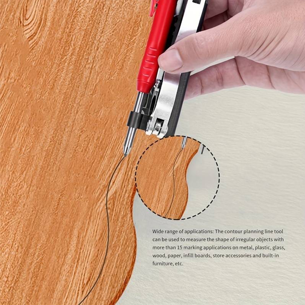AluminiumAlloyMeasuringAntiFormMulti-functionAdjustableProfileScribingRulerContourGaugeDIYWoodworkin-1985898-6