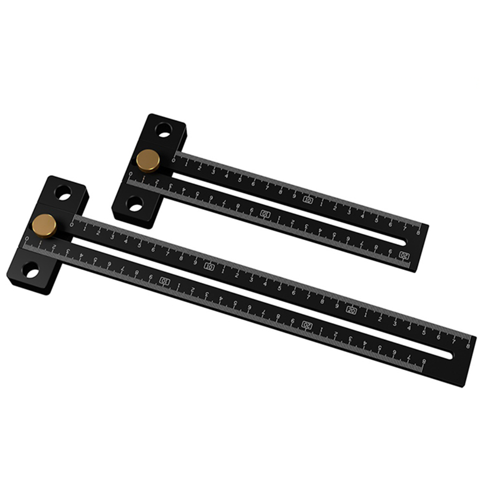 AluminumAlloy180280mmMetricLineScribeRulerPositioningMeasuringRulerWoodworkingMarkingT-Ruler-1987716-2