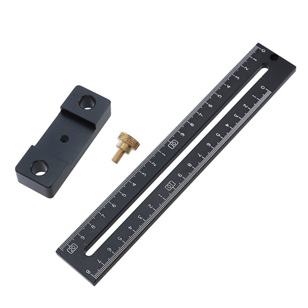 AluminumAlloy180280mmMetricLineScribeRulerPositioningMeasuringRulerWoodworkingMarkingT-Ruler-1987716-4