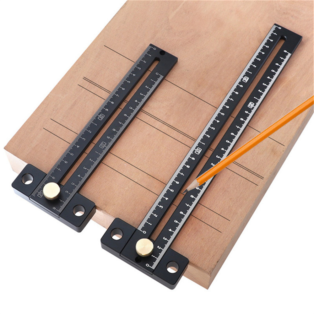 AluminumAlloy180280mmMetricLineScribeRulerPositioningMeasuringRulerWoodworkingMarkingT-Ruler-1987716-8