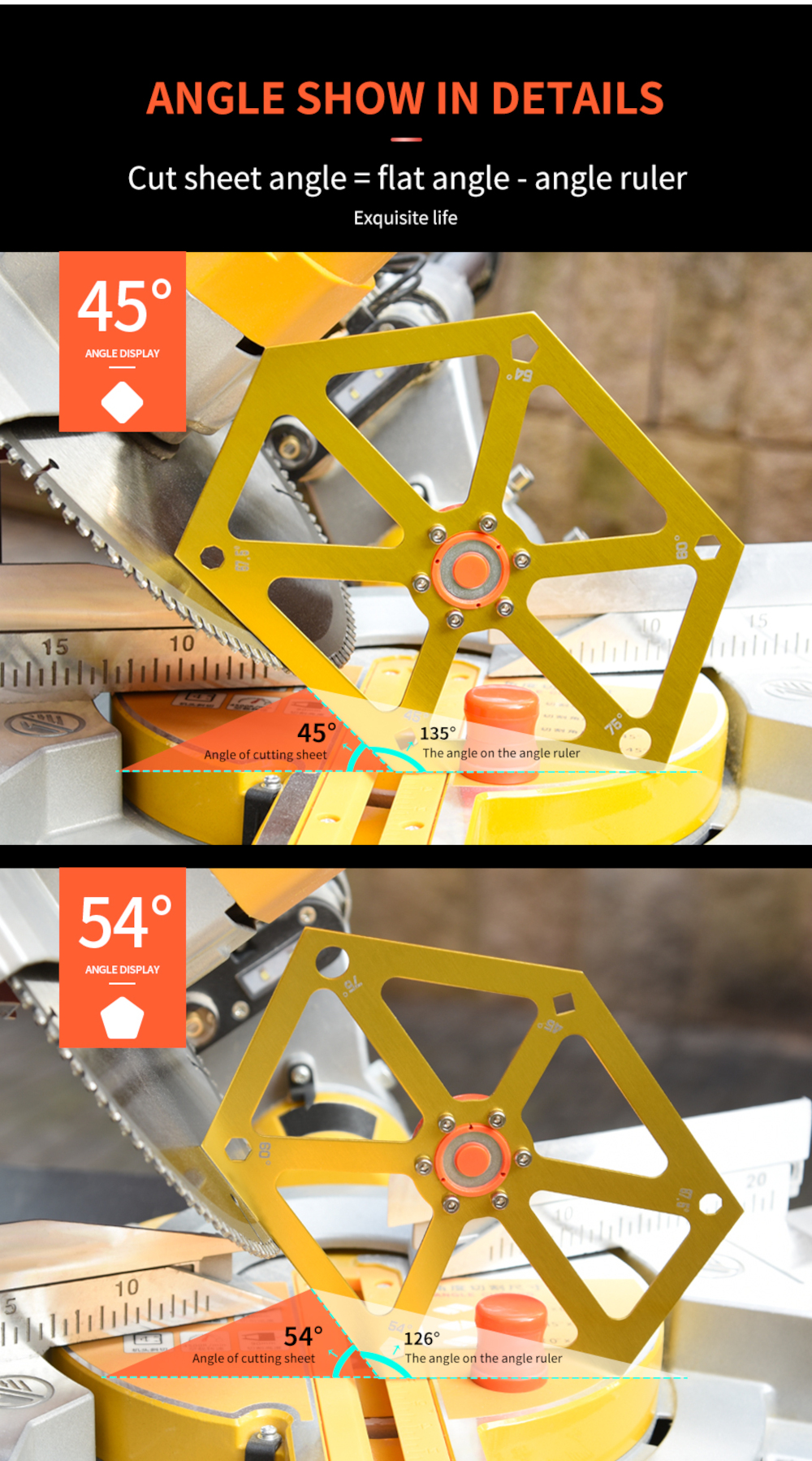 AluminumAlloyHexagonRulerforTableSawMulti-angleMeasuringToolSawAngleFinderGaugeProtractorInclinomete-1776710-12