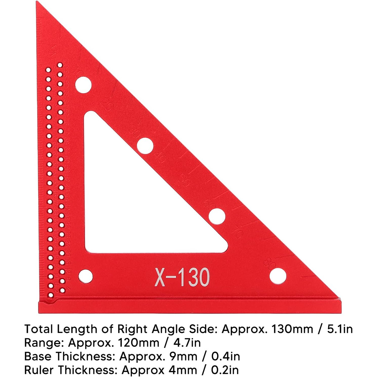 AluminumAlloyWoodworkingTriangleRuler45or90DegreesVersatileCarpenterSquare-1993559-3