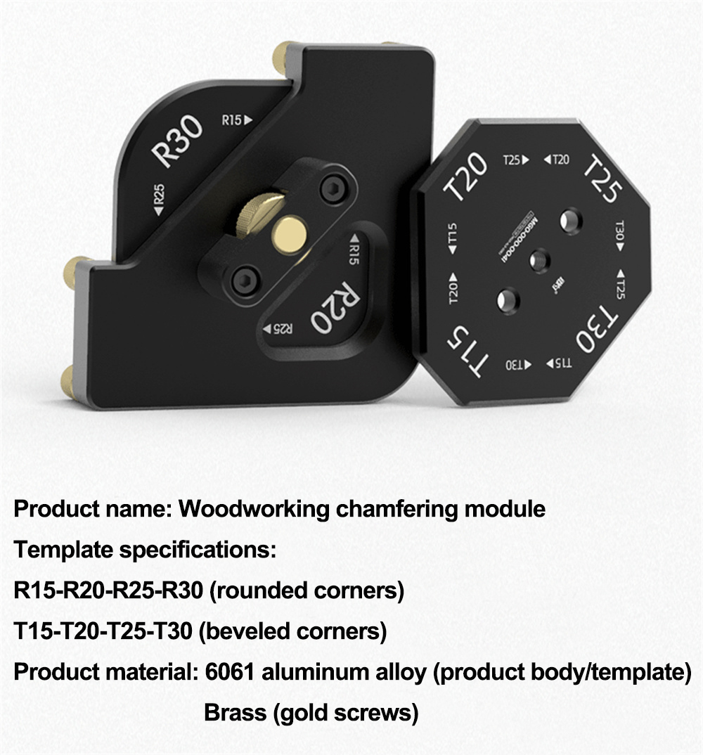 ArcTCornerGaugeAluminumAlloyWoodworkingChamferingTemplateToolwithQuickChangeFeaturesRedBlackPerfectf-2010165-5