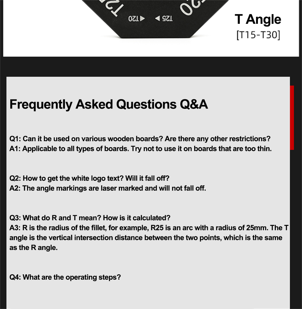 ArcTCornerGaugeAluminumAlloyWoodworkingChamferingTemplateToolwithQuickChangeFeaturesRedBlackPerfectf-2010165-10