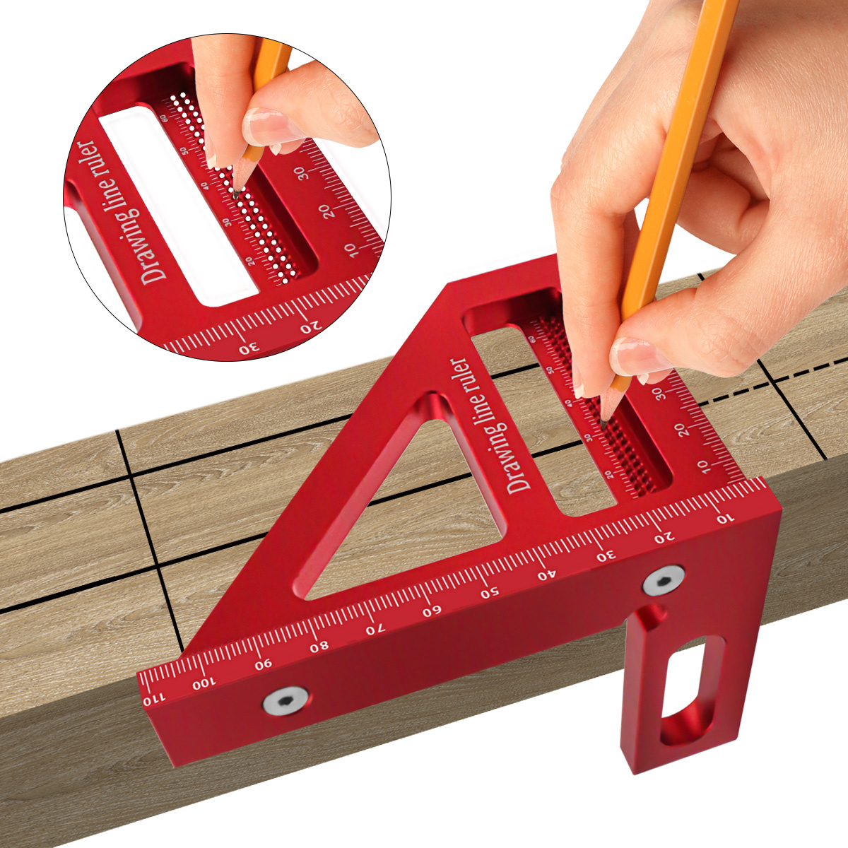 CarpenterSquareAluminumMiterTriangleHoleRulerWoodworkingSquareProtractor3DMultiAngle4590DegreeLayout-1993061-2