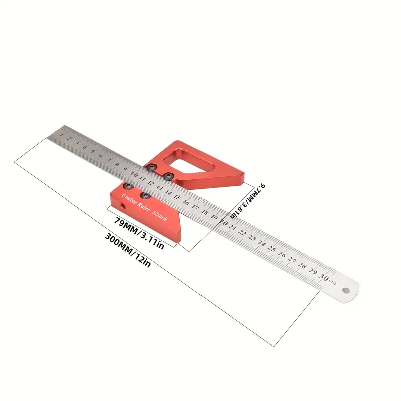 CenterFinderPrecisionCenterMarker45DegreeMeasuringRulerPrecisionV-shapedRulerAnodizedSurfaceDurableP-1999456-2