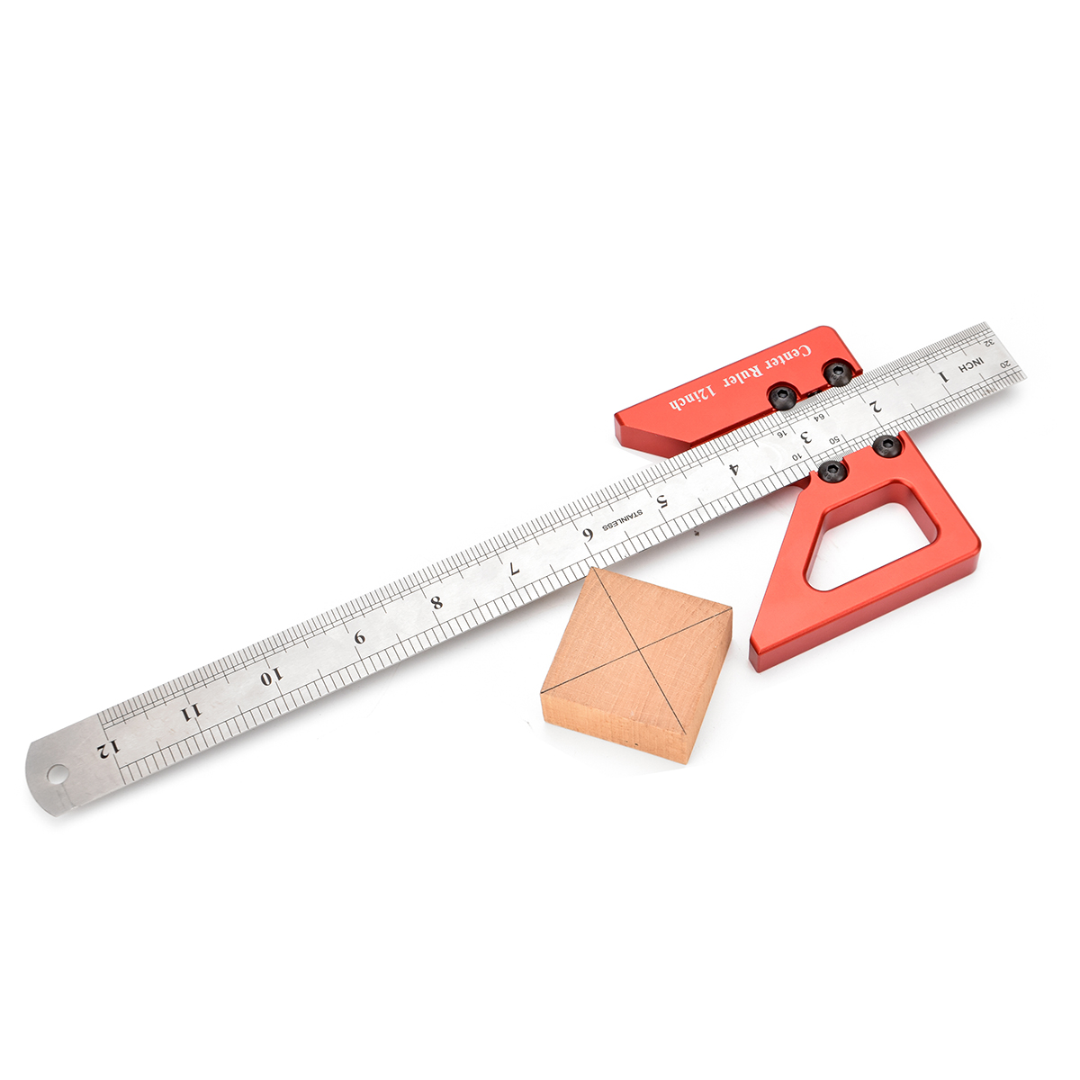 CenterFinderPrecisionCenterMarker45DegreeMeasuringRulerPrecisionV-shapedRulerAnodizedSurfaceDurableP-1999456-3