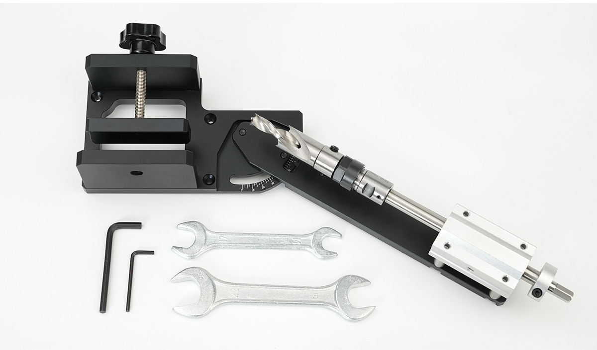 CircleRodAngleHolePunchwithAdjustable30-70mmClampand0-60DegreePunchAngleLightweightHighPrecisionEdur-2010240-16