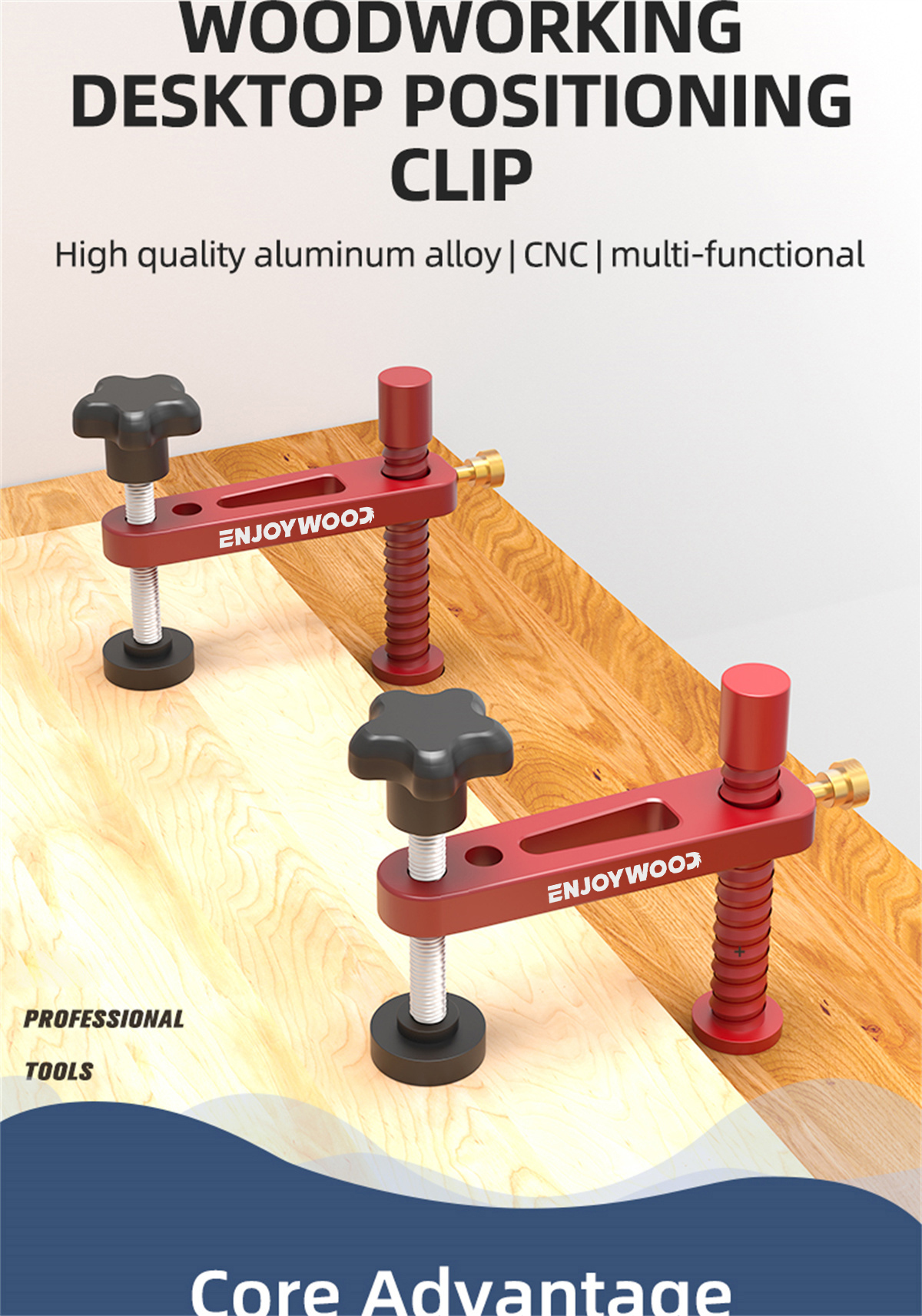 ENJOYWOOD2Pack19mm20mmBenchDogHoleHoldDownClampsFastActingMFTTableClampwithProtectivePadsforWoodwork-2009493-1