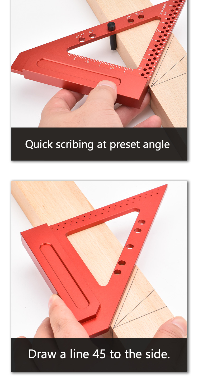 FonsonTools3inch4inchCarpenterTriangleRulerRafterSquareMulti-angleMeasuringRulerProtractorforWoodwor-2014732-3