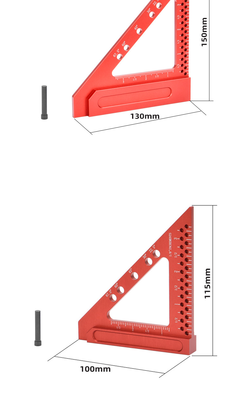 FonsonTools3inch4inchCarpenterTriangleRulerRafterSquareMulti-angleMeasuringRulerProtractorforWoodwor-2014732-5