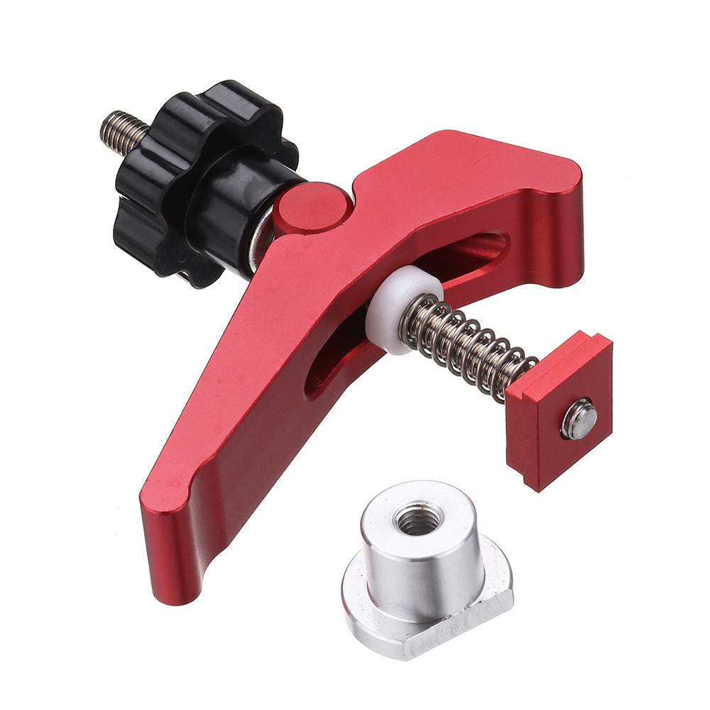 HONGDUI2PcsRedQuickActingHoldDownClampAluminumAlloyT-SlotT-TrackClampSetWoodworkingToolforWoodworkin-1776199-3