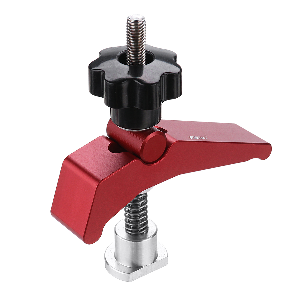 HONGDUI2PcsRedQuickActingHoldDownClampAluminumAlloyT-SlotT-TrackClampSetWoodworkingToolforWoodworkin-1776199-4