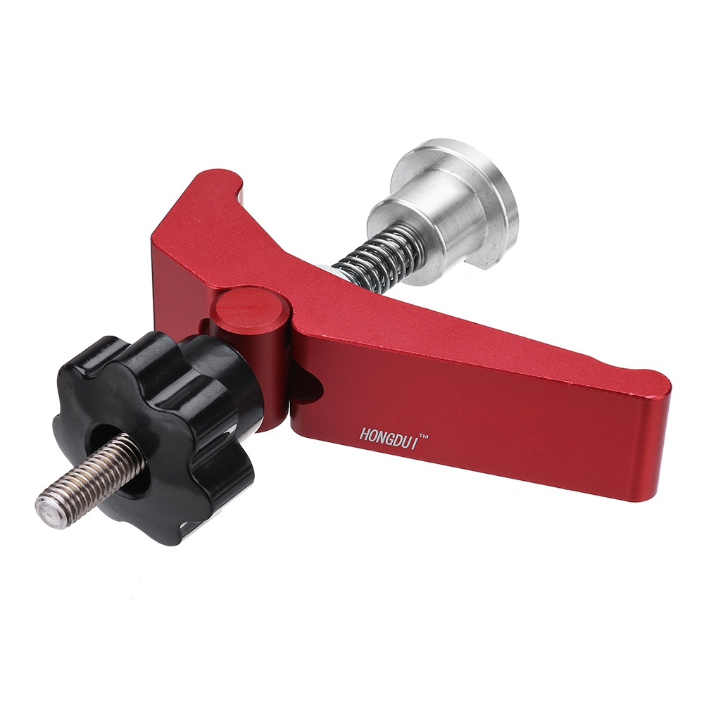HONGDUI2PcsRedQuickActingHoldDownClampAluminumAlloyT-SlotT-TrackClampSetWoodworkingToolforWoodworkin-1776199-5