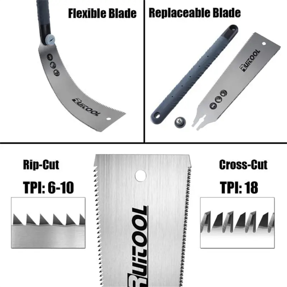 High-QualitySturdyPullSawwithSK-5SteelBladeDoubleSidedCuttingIdealWoodworkingHandToolwithComfortHand-2002462-5